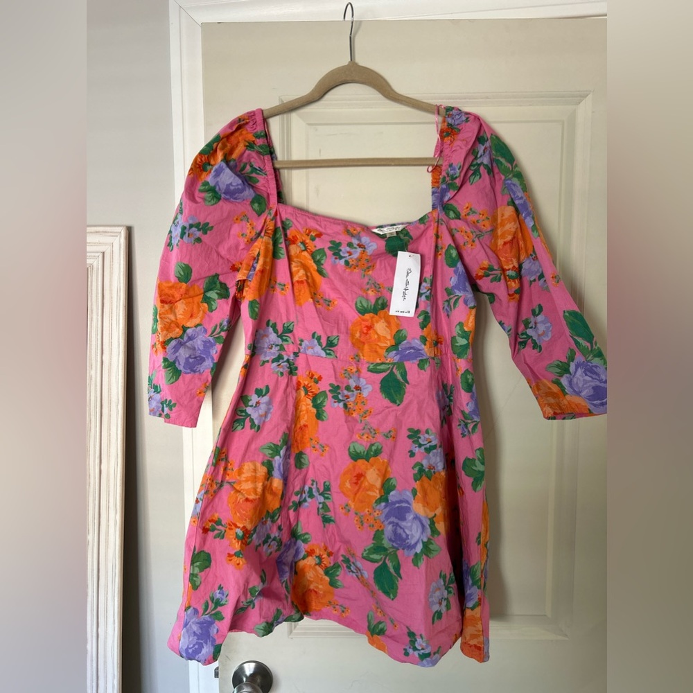ASOS NWT Miss Selfridge Poplin Puff Sleeve Mini Tea Dress
